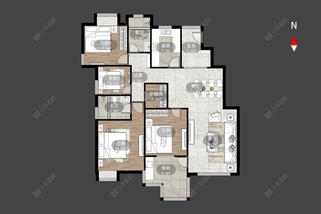 常州中天名园在售二手房源户型图_小牛看房