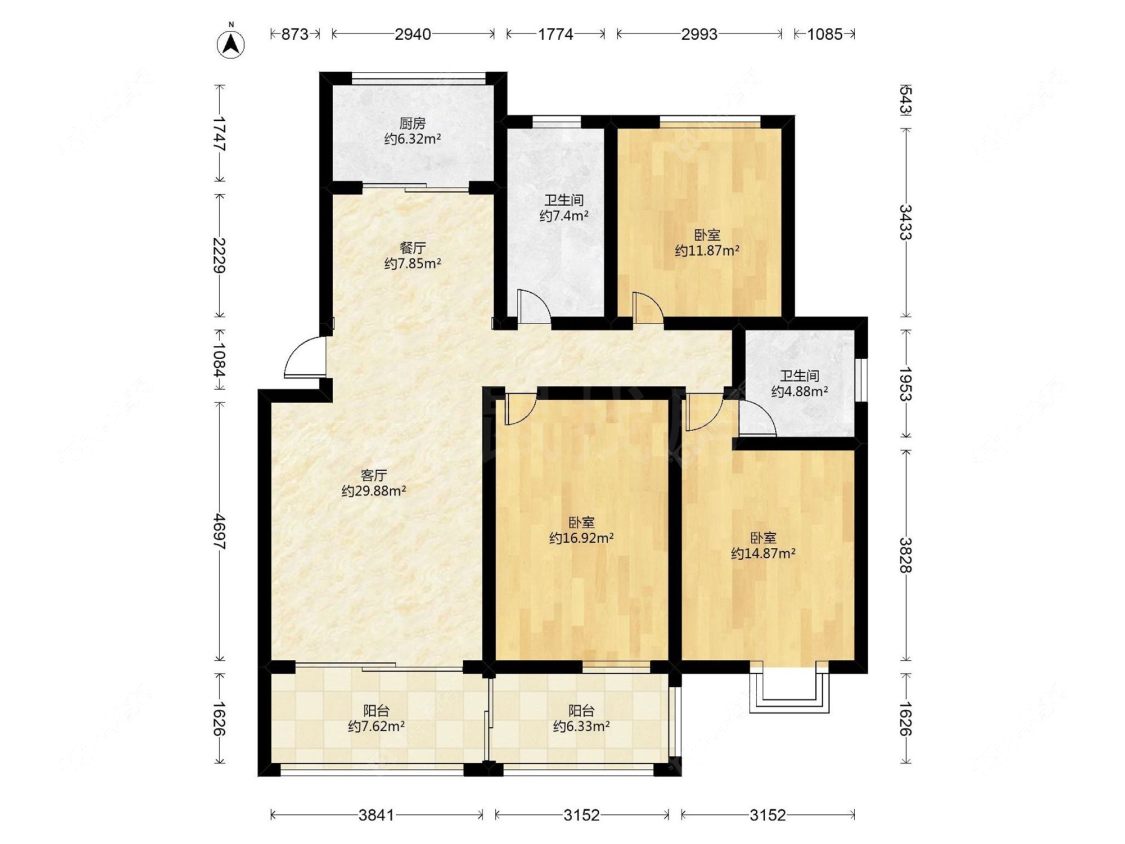常州申达花苑在租房源户型图_小牛看房
