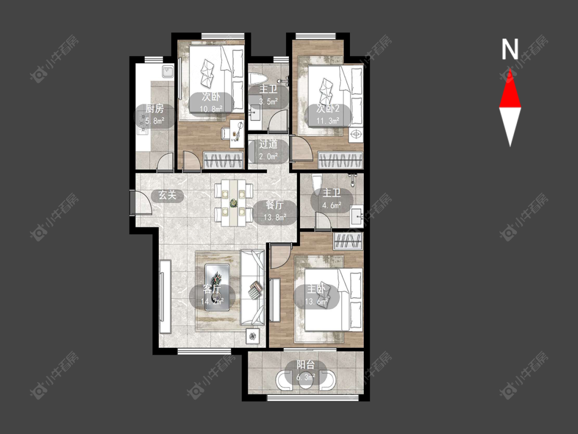 常州锦绣天地在售二手房源户型图_小牛看房