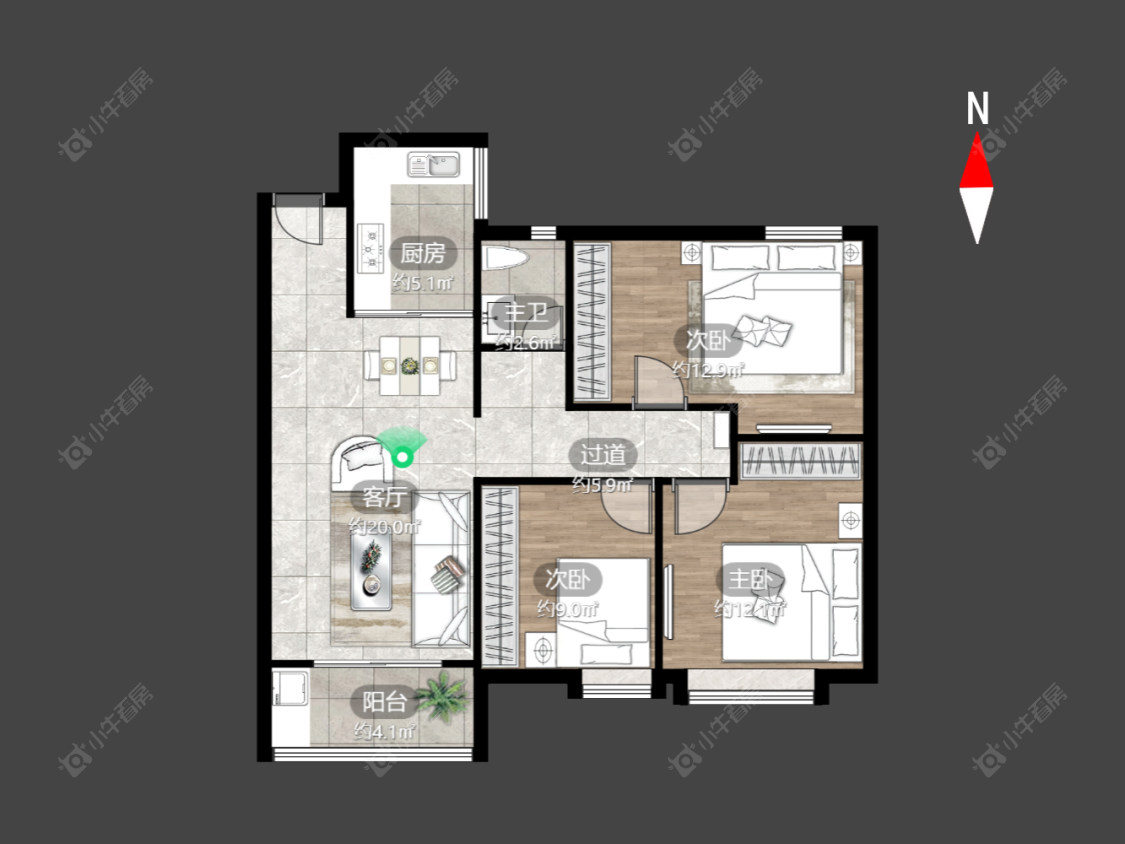 中海凤凰熙岸房源户型图 常州中海凤凰熙岸在售二手房源户型图_小牛看房