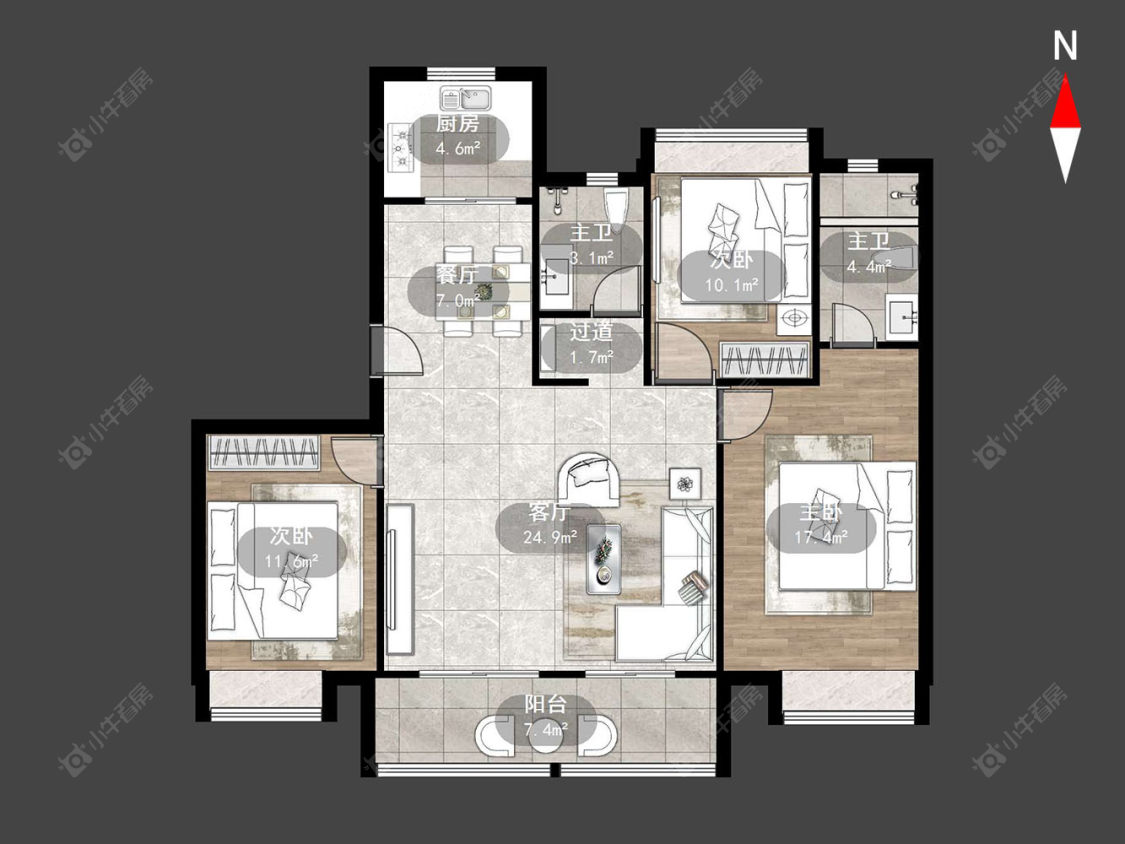 常州璞悦缦宸在售二手房源户型图_小牛看房