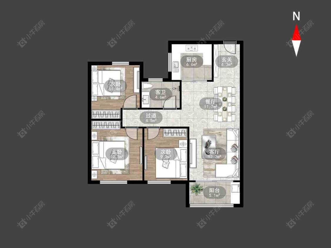 梅亭佳园房源户型图 常州梅亭佳园在售二手房源户型图_小牛看房