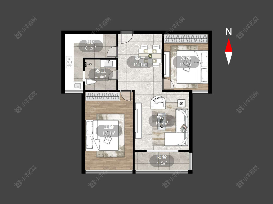 常州惠峰花园在售二手房源户型图_小牛看房