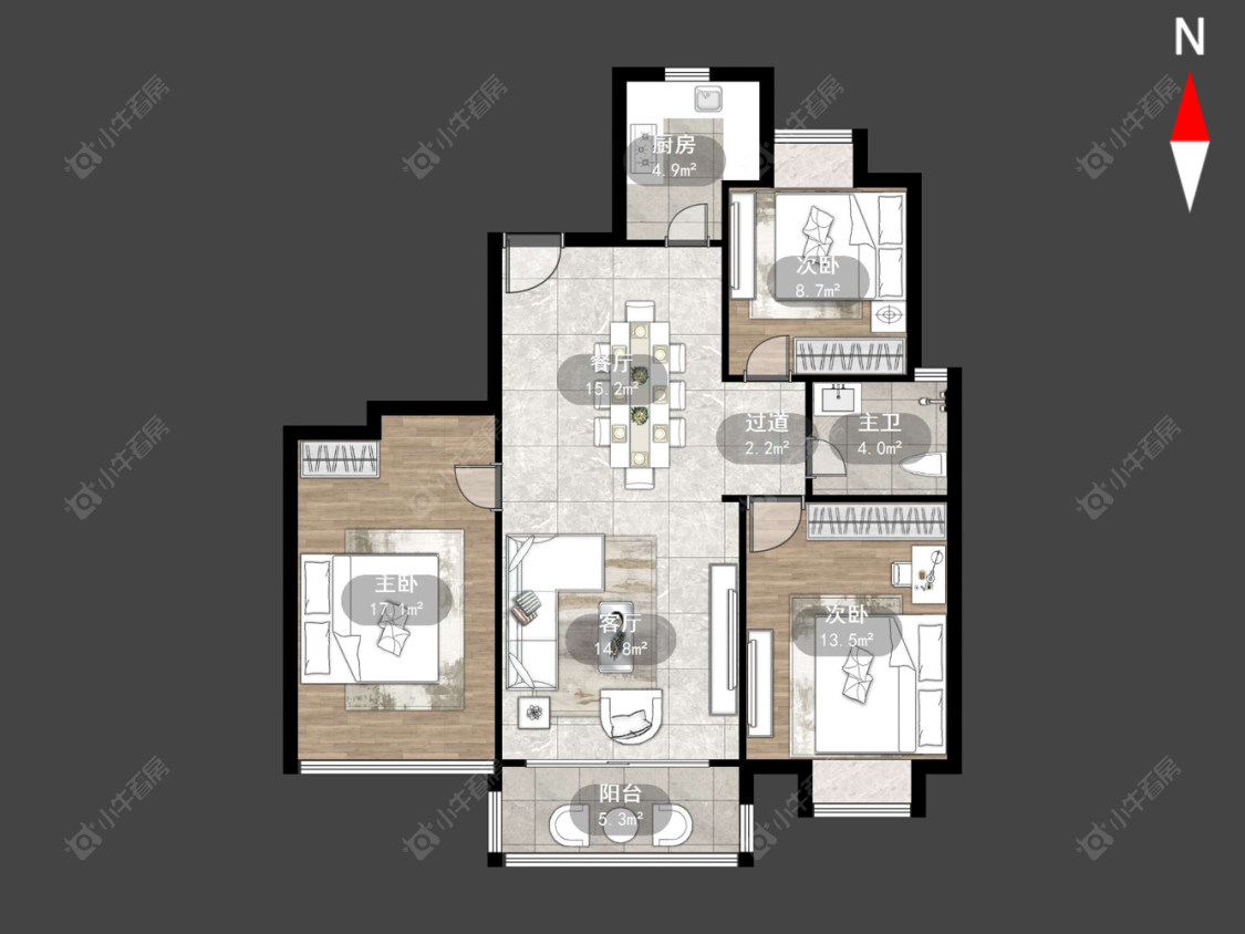 常州金色新城西区在售二手房源户型图_小牛看房