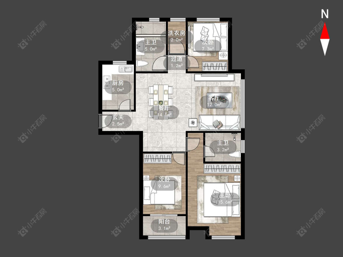 常州松涛苑在售二手房源户型图_小牛看房