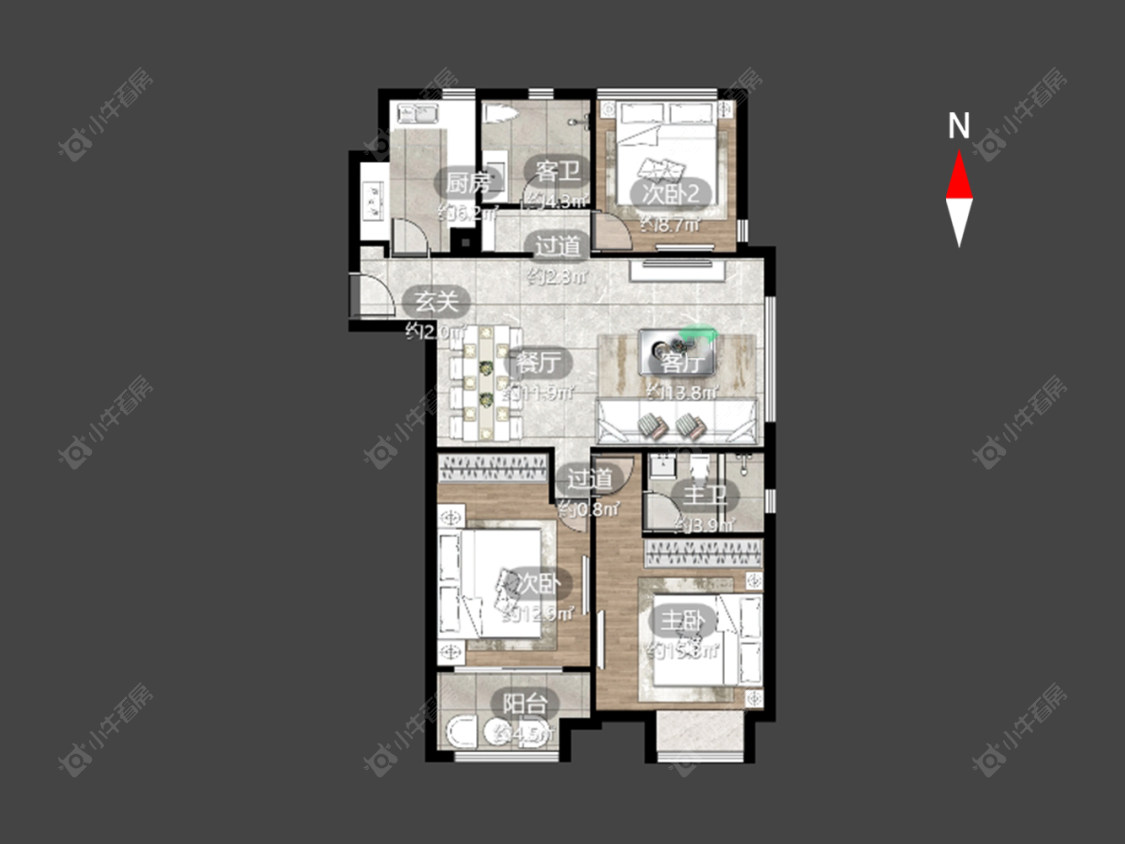 常州深业华府在售二手房源户型图_小牛看房