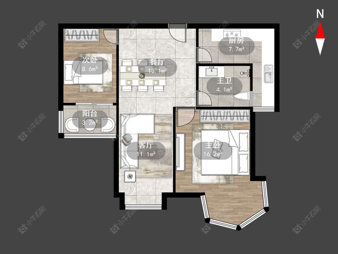 常州凯尔枫尚花园在售二手房源户型图_小牛看房