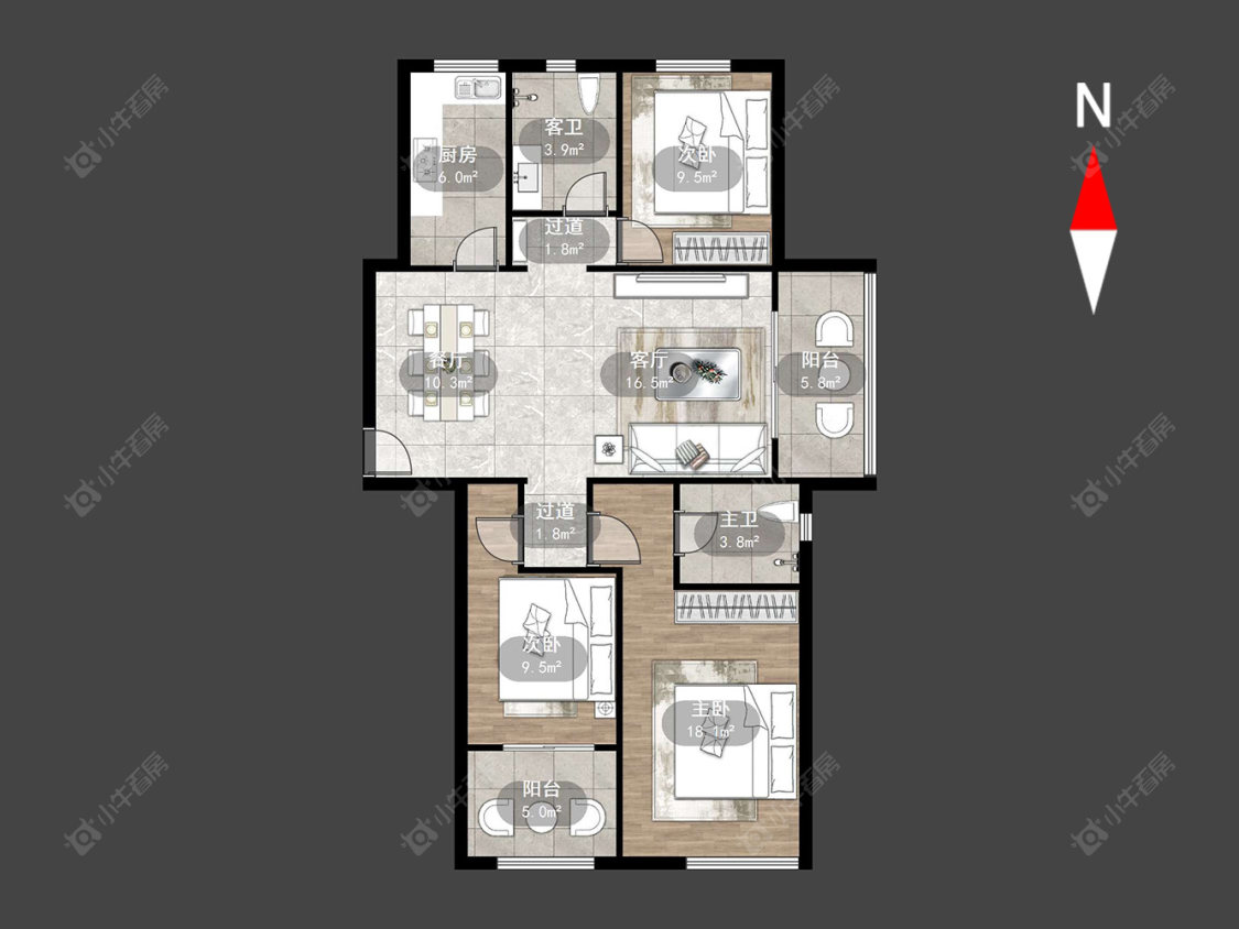 常州新城公馆天域在售二手房源户型图_小牛看房