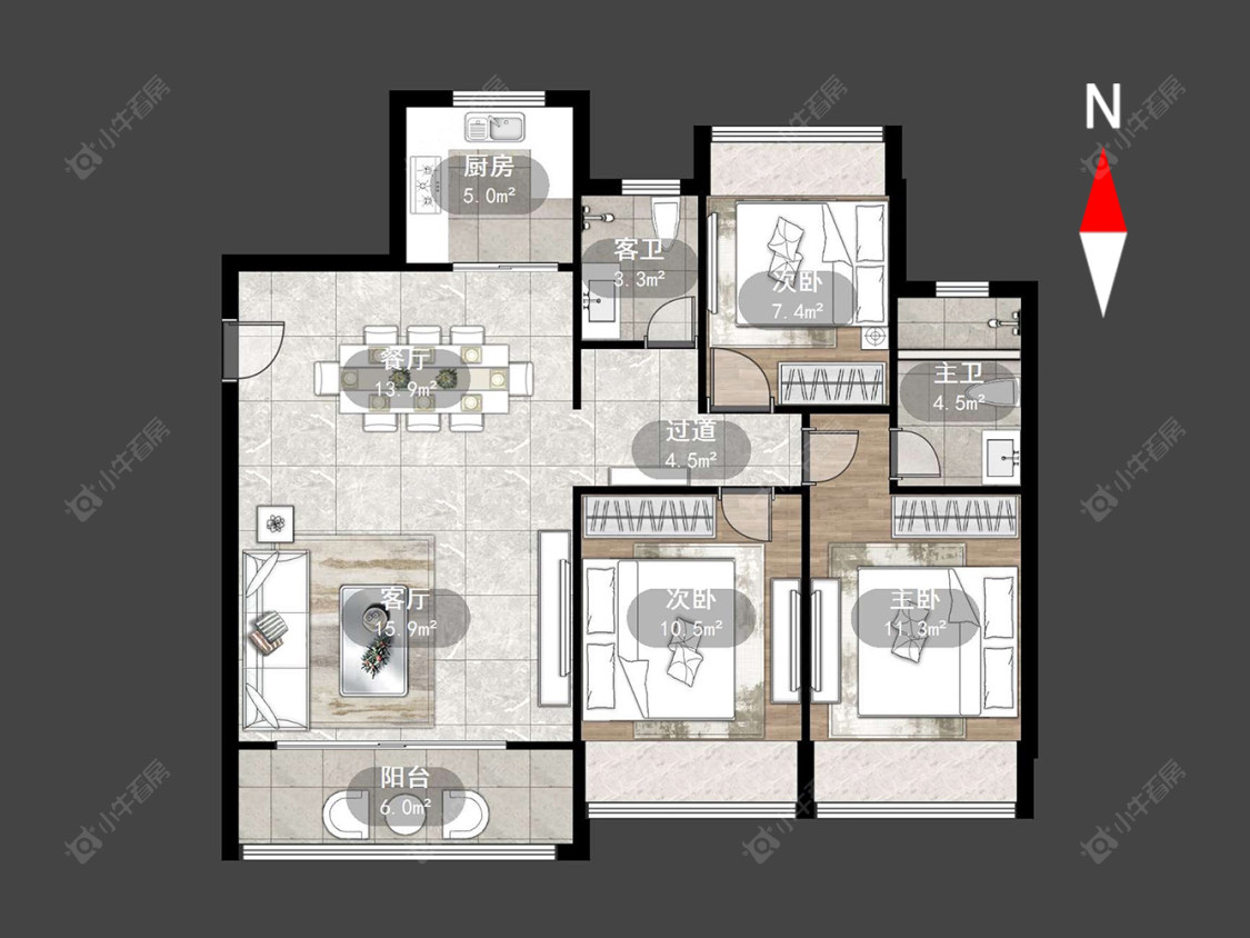 常州万科新都会在售二手房源户型图_小牛看房