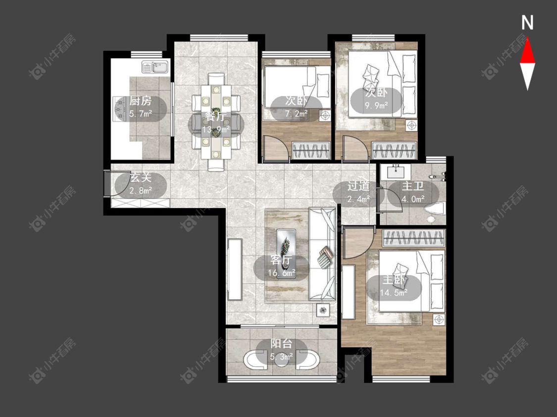 常州新城春天里在售二手房源户型图_小牛看房