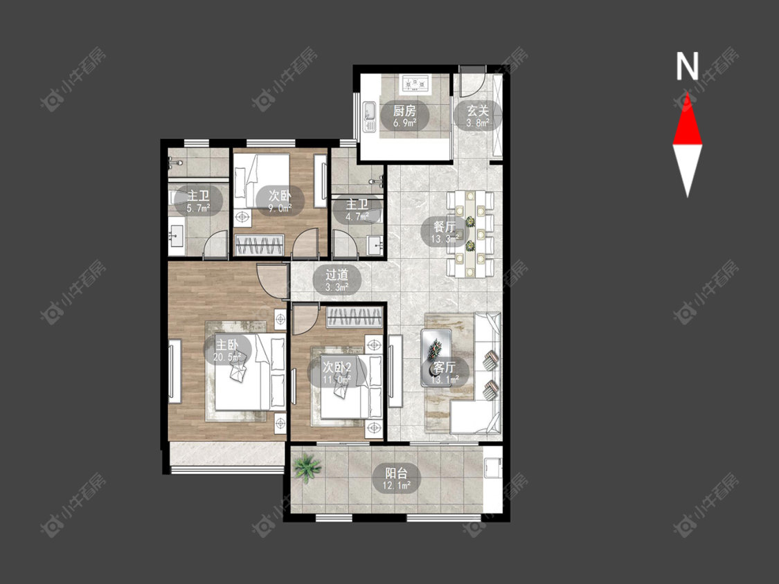 常州新城樾隽中央在售二手房源户型图_小牛看房