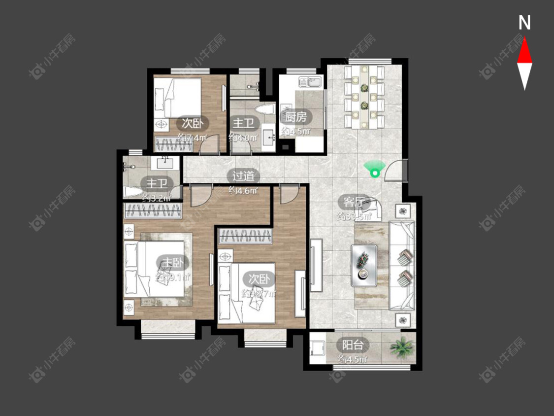常州龙城金茂府西区在售二手房源户型图_小牛看房