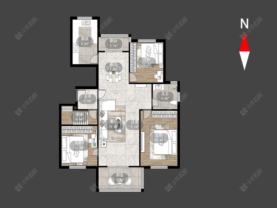 金梅花园南区房源户型图 常州金梅花园南区在售二手房源户型图_小牛看房