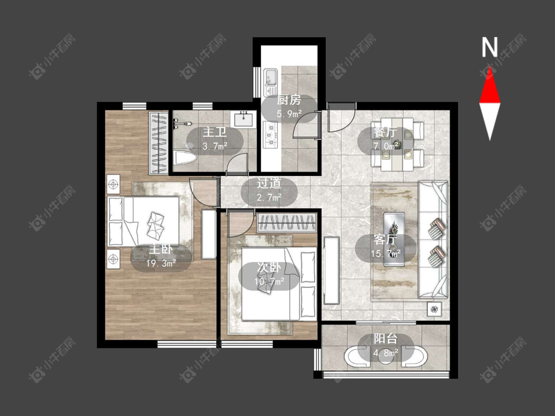 常州滨江明珠城西区在售二手房源户型图_小牛看房