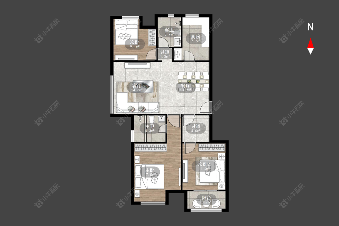常州新城域一期在售二手房源户型图_小牛看房