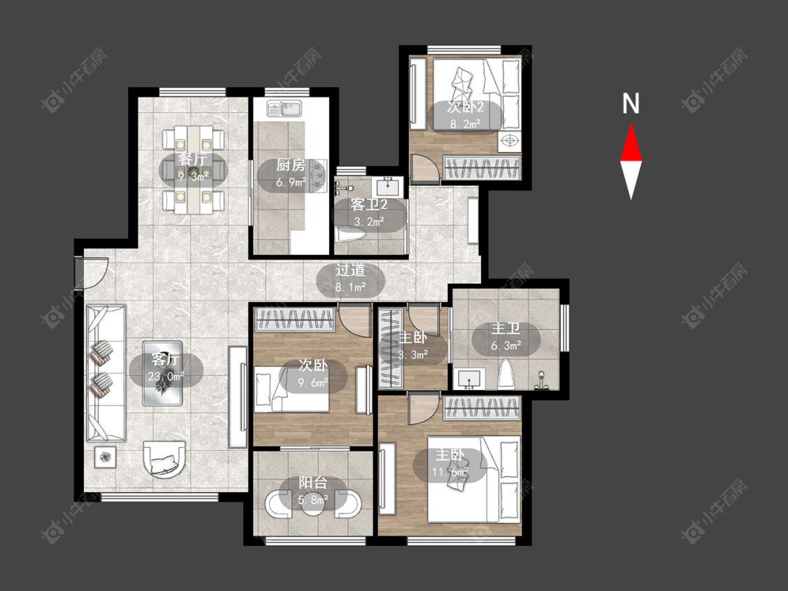 常州金地格林郡在售二手房源户型图_小牛看房