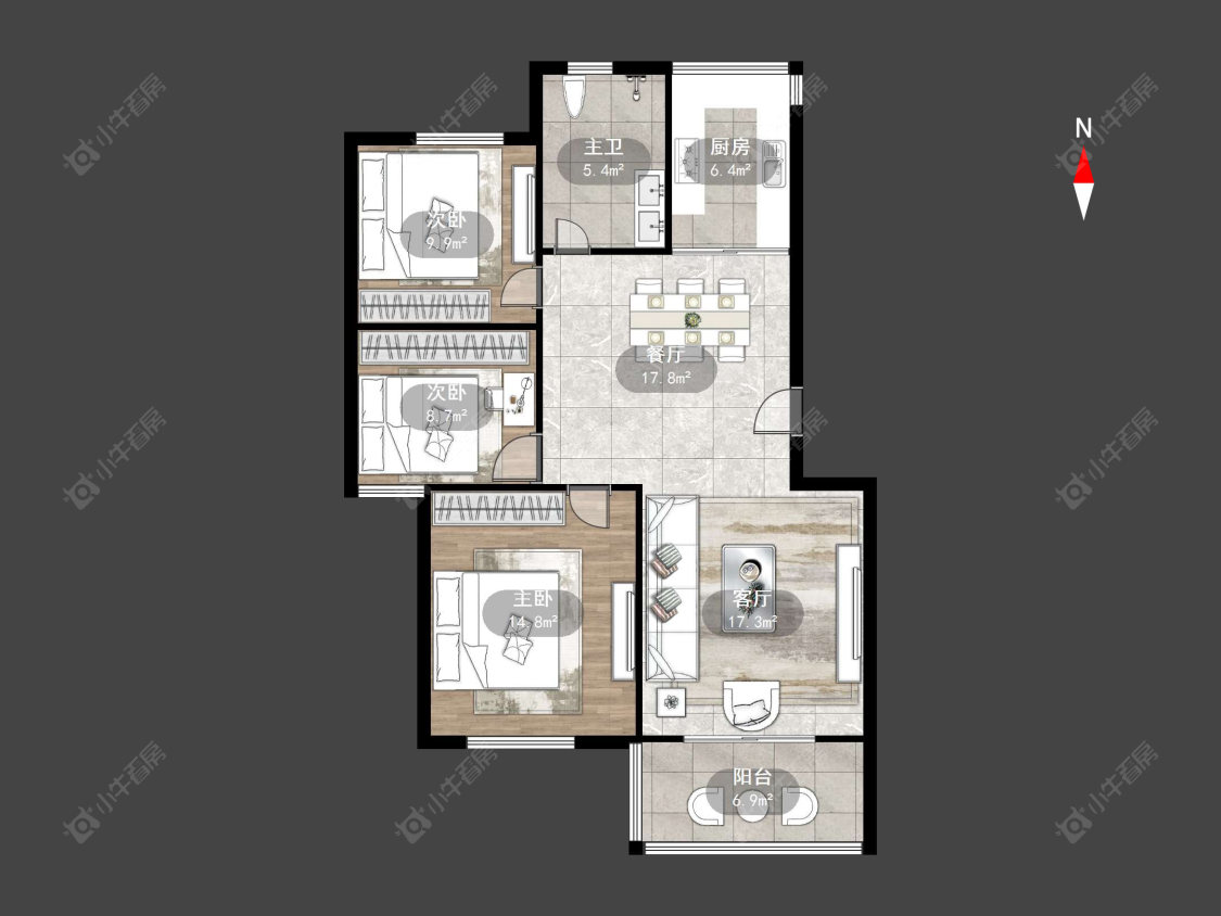 常州花都嘉园一区在售二手房源户型图_小牛看房