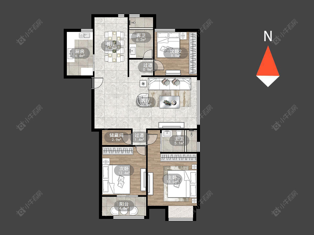 德禾豪景房源户型图 常州德禾豪景在售二手房源户型图_小牛看房