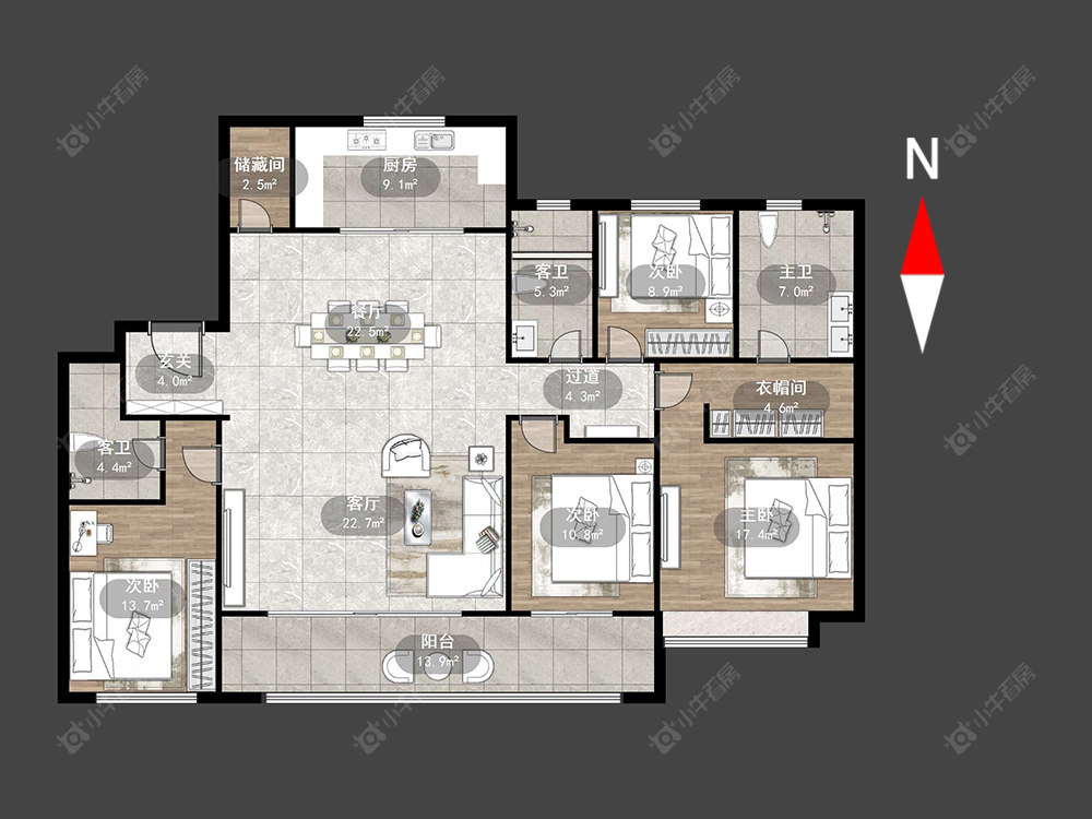 常州春秋金茂府在售二手房源户型图_小牛看房