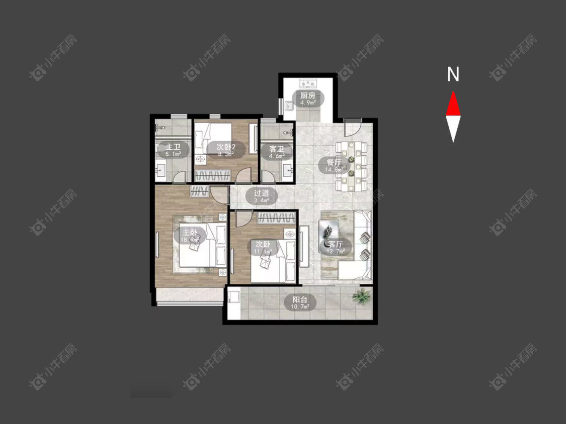 龙湖景粼天著房源户型图 常州龙湖景粼天著在售二手房源户型图_小牛看房