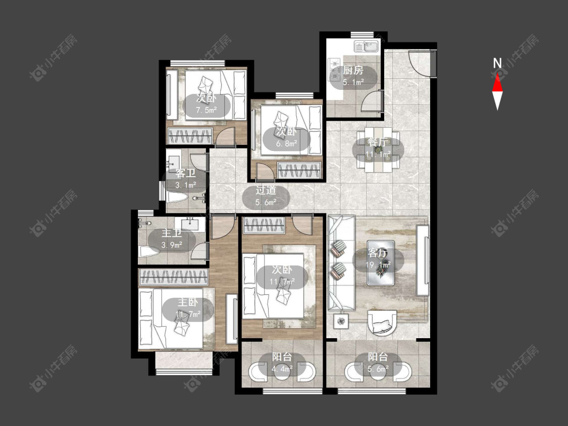 保利金紫花园房源户型图 常州保利金紫花园在售二手房源户型图_小牛看房