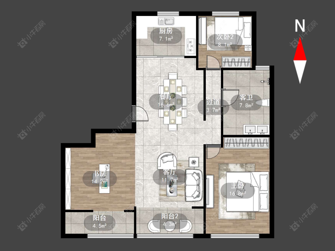 常州三江公园在售二手房源户型图_小牛看房