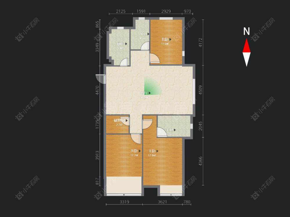 常州九洲花园二期在售二手房源户型图_小牛看房