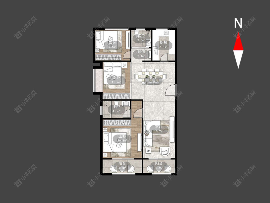 世茂香槟湖五期房源户型图 常州世茂香槟湖五期在售二手房源户型图_小牛看房