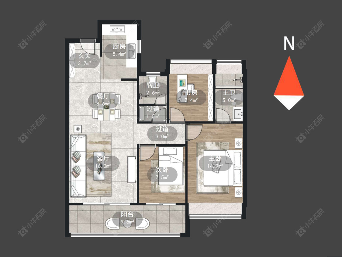 常州万科国宾道在售二手房源户型图_小牛看房