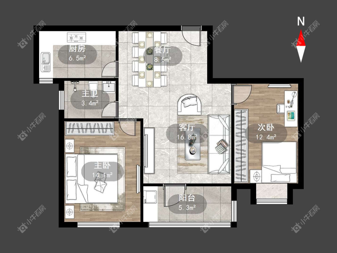 常州绿园爱舍南区在租房源户型图_小牛看房