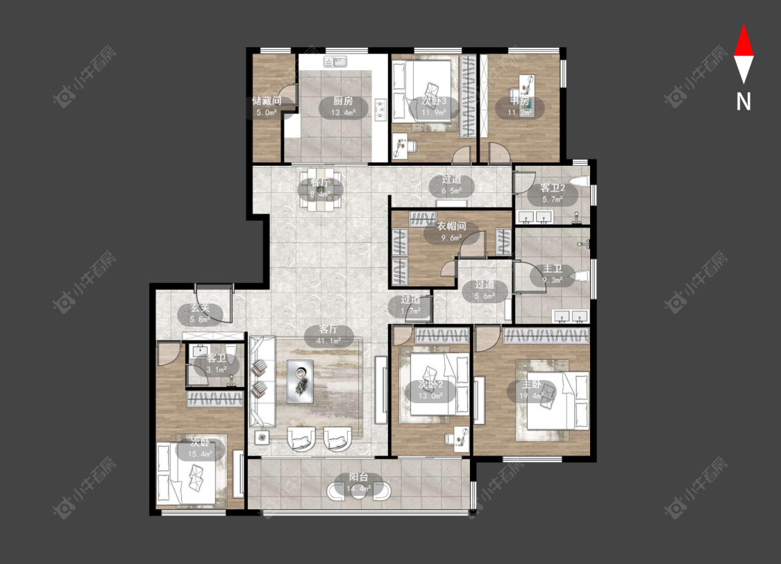 常州九洲新世界君玺在售二手房源户型图_小牛看房