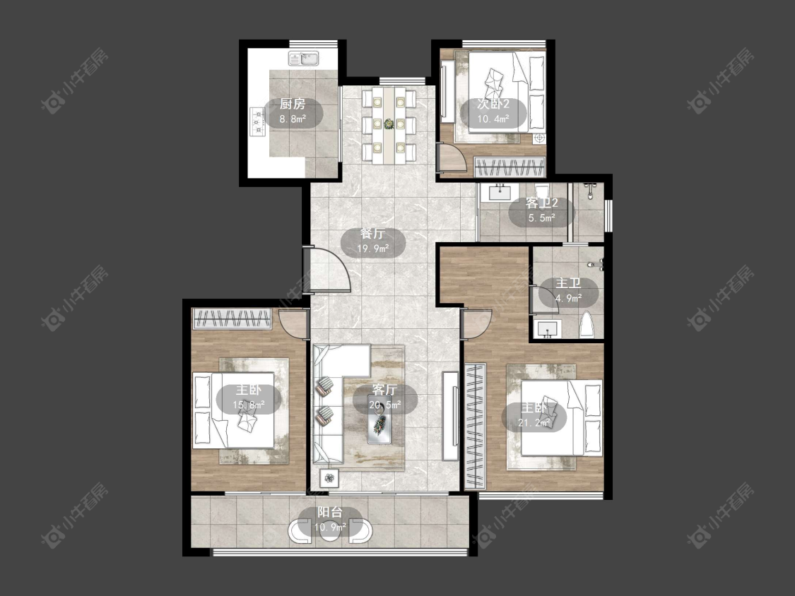 丹阳中南熙悦城中南二期在售二手房源户型图_小牛看房