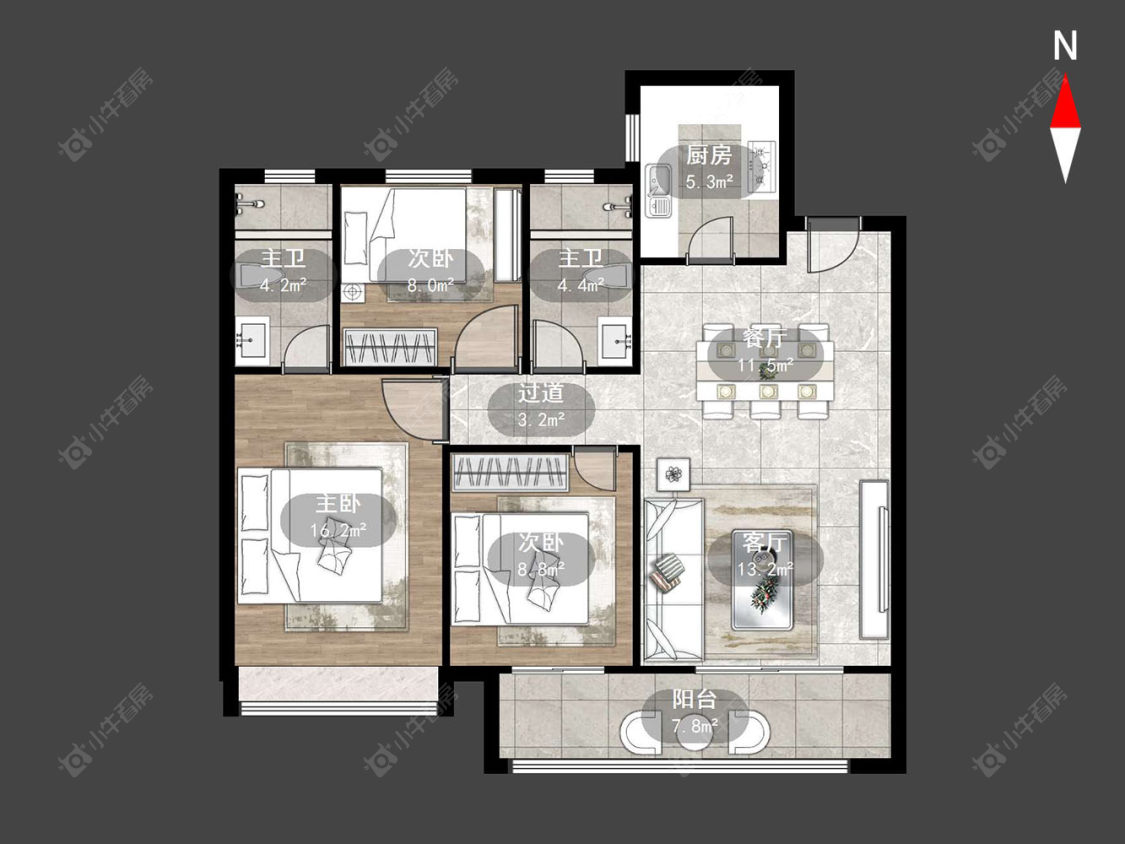 常州津德嘉苑在售二手房源户型图_小牛看房