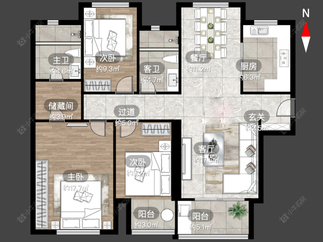 公园壹号四期房源户型图 常州公园壹号四期在售二手房源户型图_小牛看房
