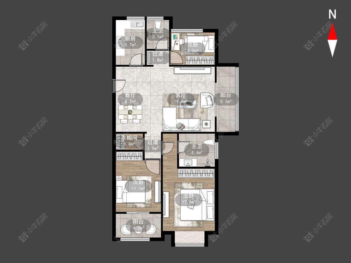 常州五星星韵城在售二手房源户型图_小牛看房