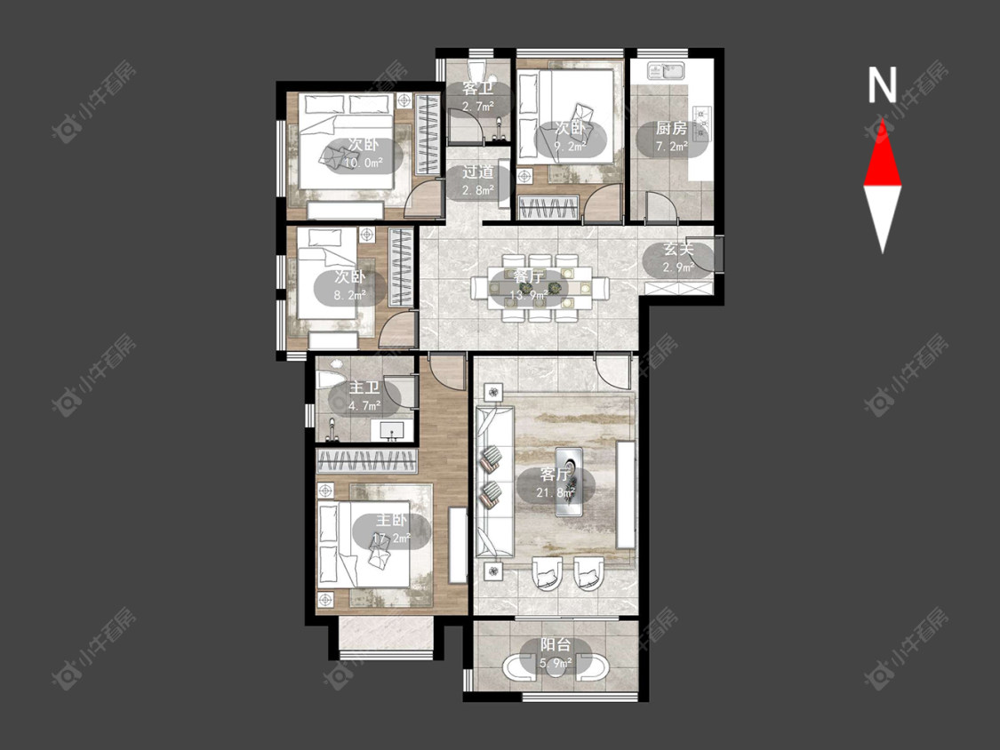 星悦花都房源户型图 常州星悦花都在售二手房源户型图_小牛看房