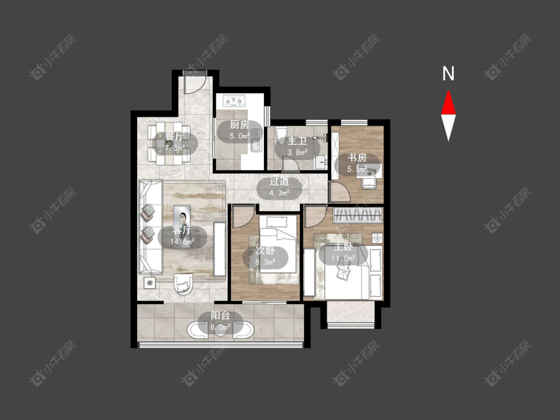 常州秀江南水岸名苑在售二手房源户型图_小牛看房