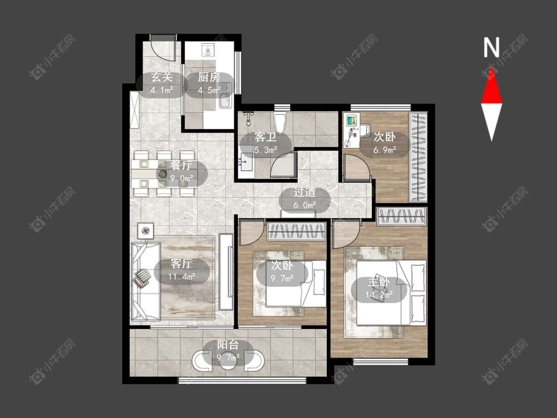 常州路劲雅居乐城市万象在售二手房源户型图_小牛看房