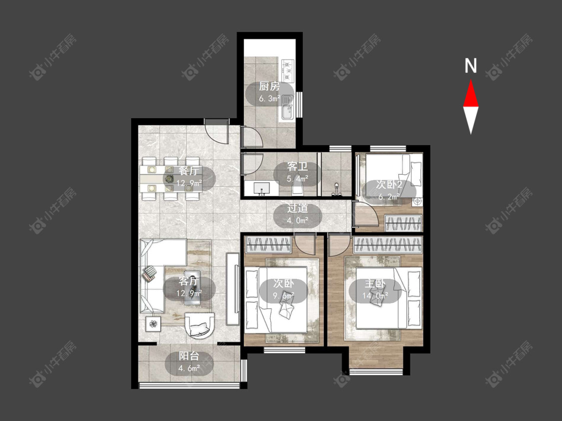 常州凯纳华侨城在售二手房源户型图_小牛看房