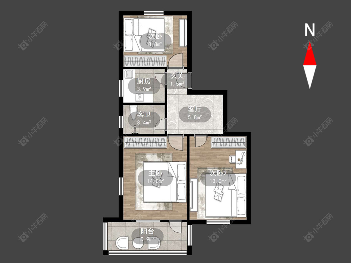 常州工房南区在售二手房源户型图_小牛看房