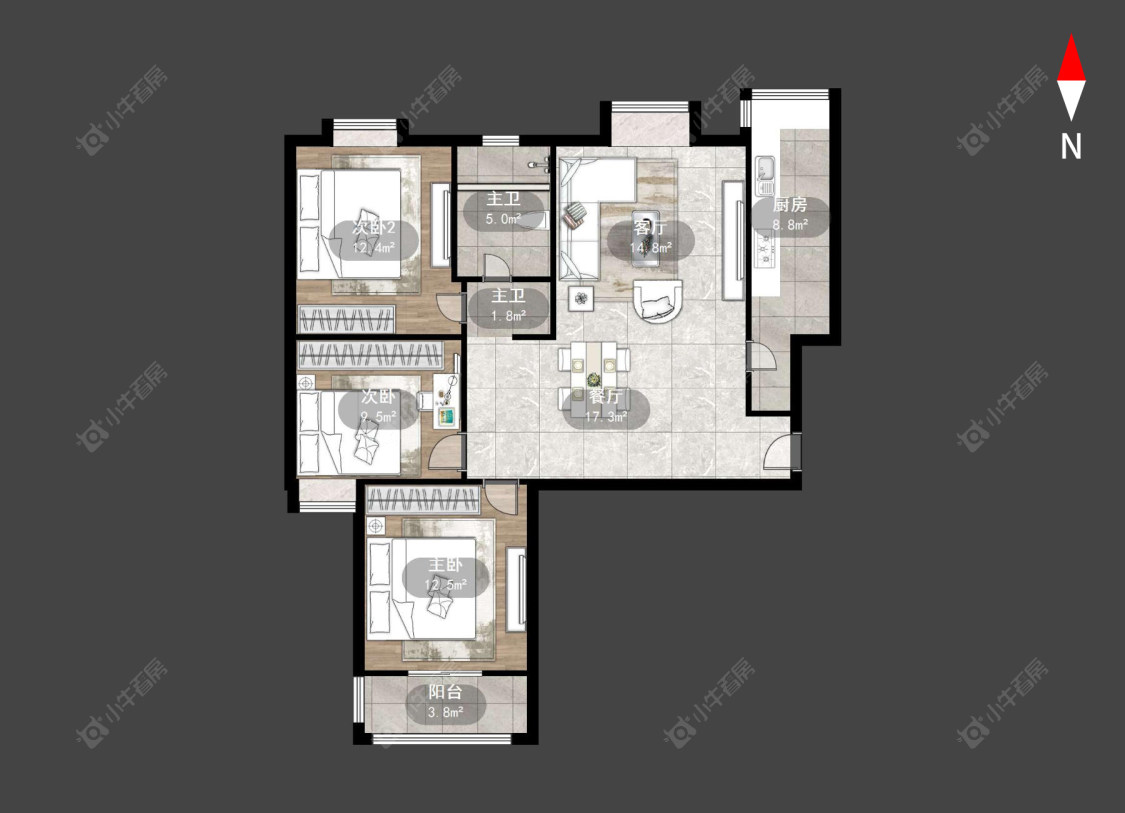 常州月馨苑在售二手房源户型图_小牛看房