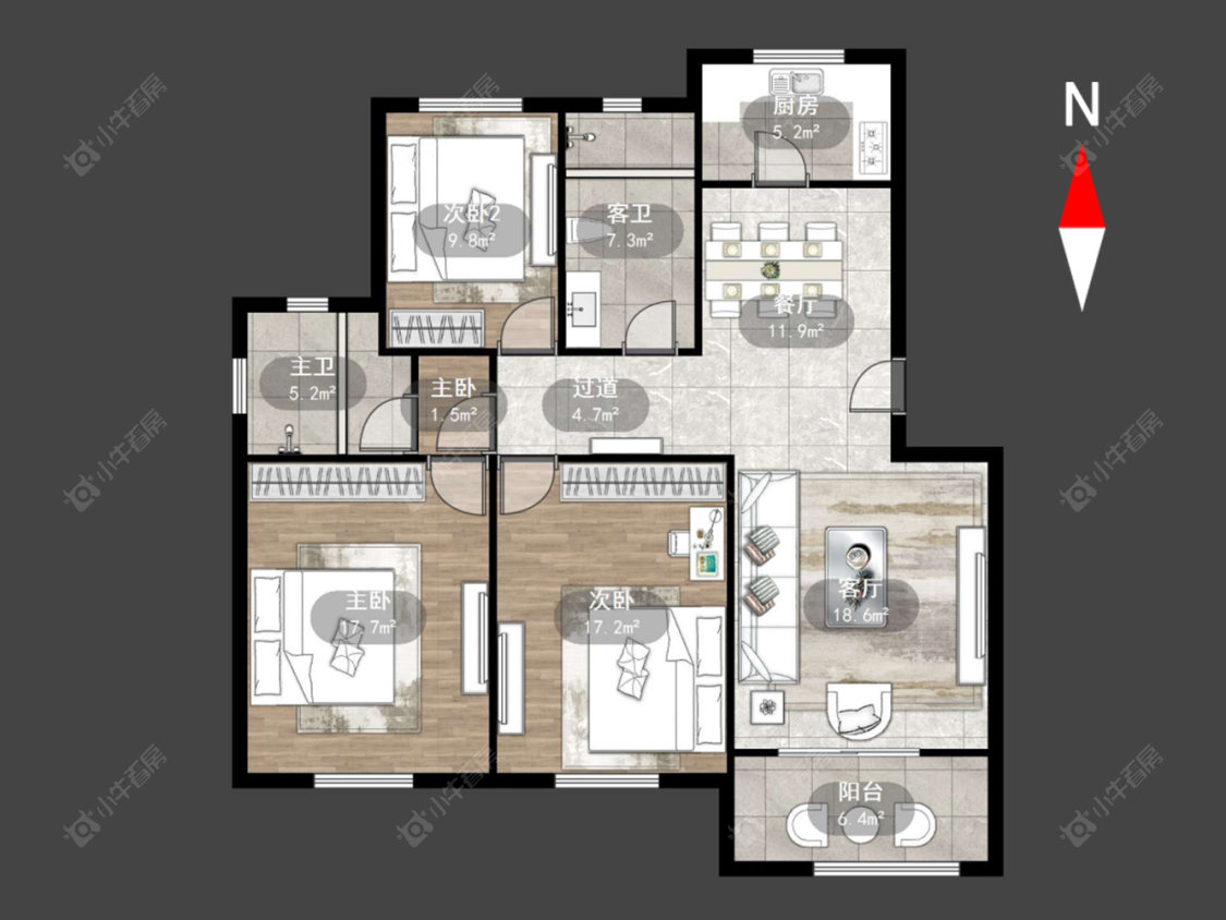 空港三村房源户型图 常州空港三村在售二手房源户型图_小牛看房