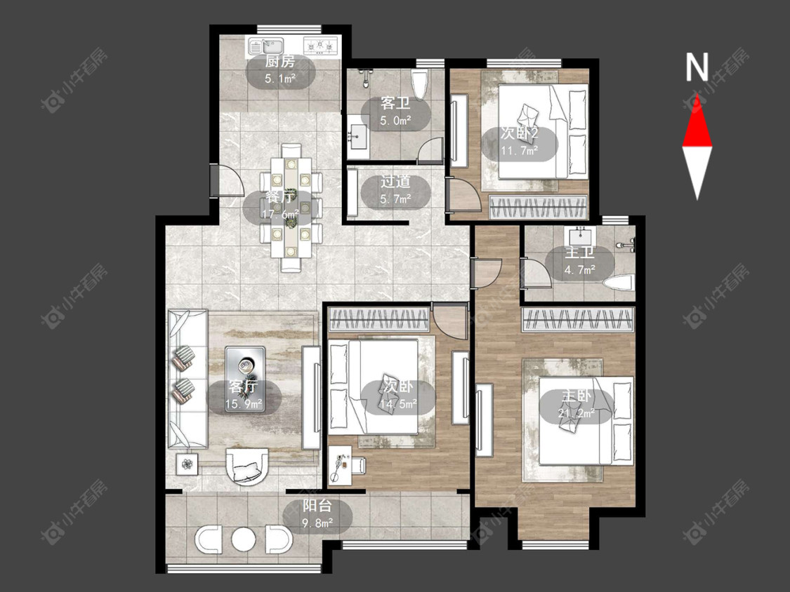 常州潞城花苑在售二手房源户型图_小牛看房