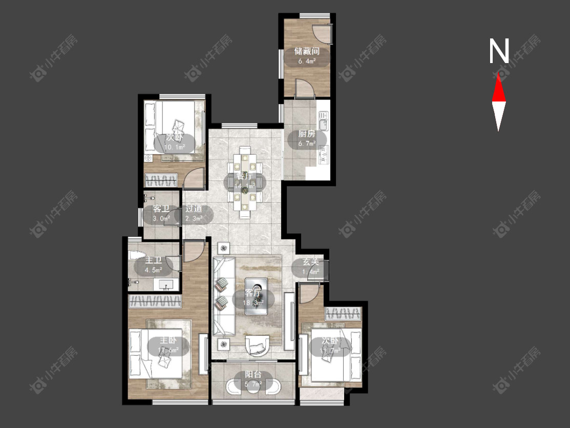 常州水岸花语在售二手房源户型图_小牛看房
