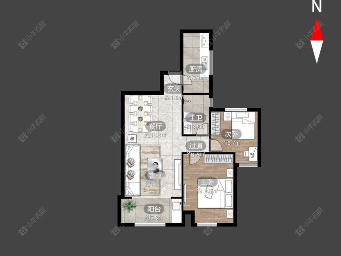 常州蔚蓝天地一二期在售二手房源户型图_小牛看房