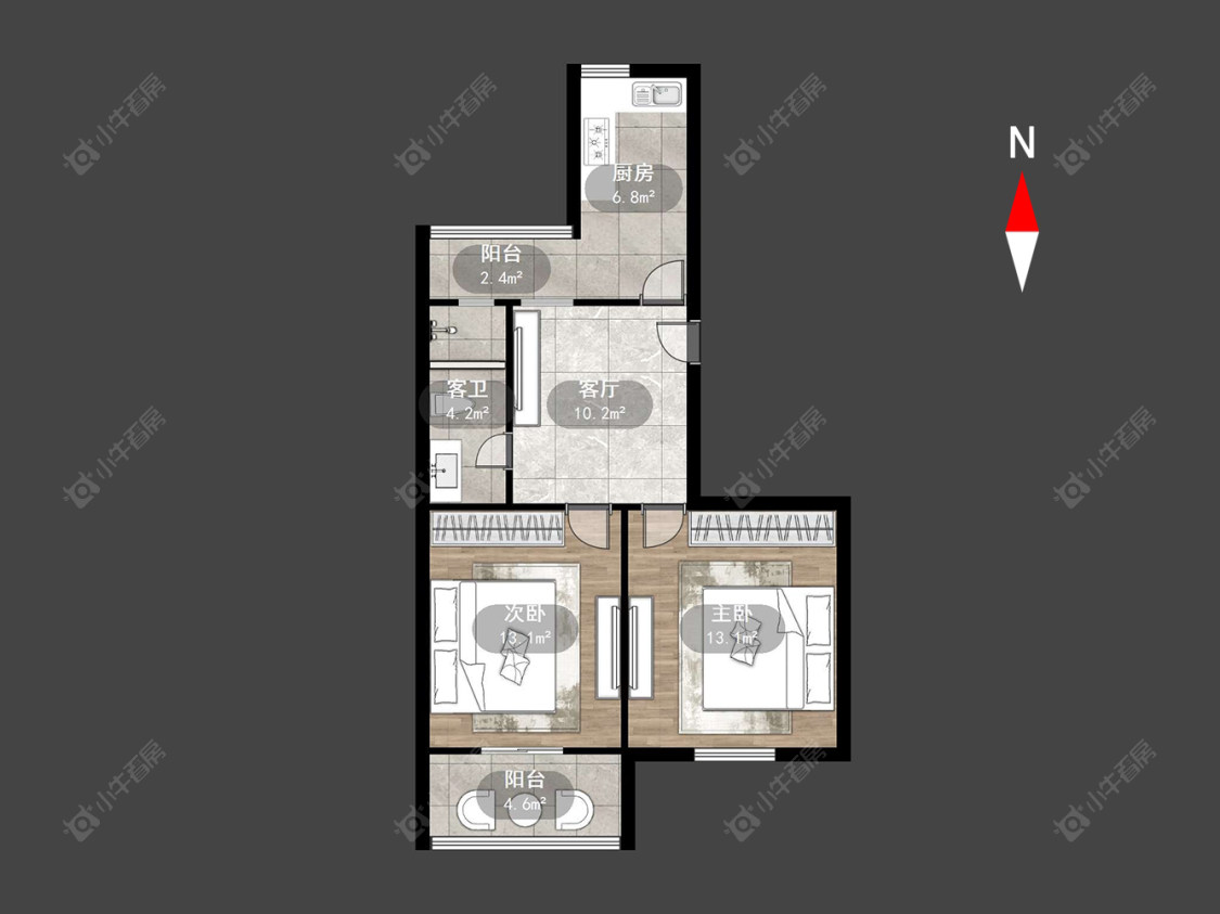 常州北环南村在售二手房源户型图_小牛看房
