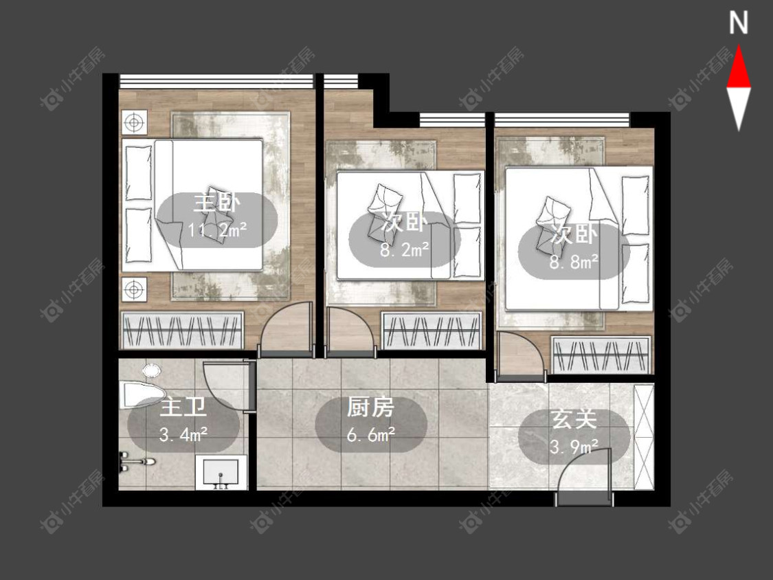 常州荷花池公寓西区在售二手房源户型图_小牛看房