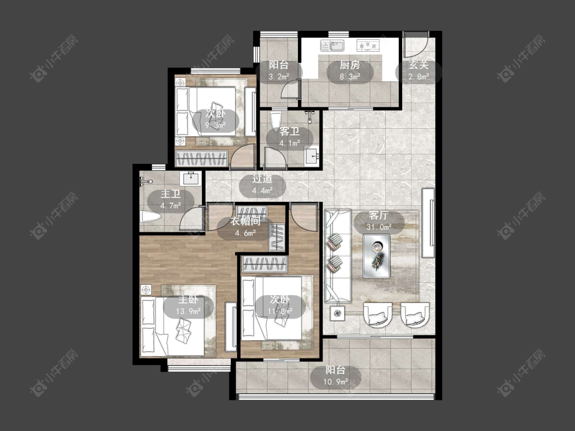 常州恒大名都二三期在售二手房源户型图_小牛看房