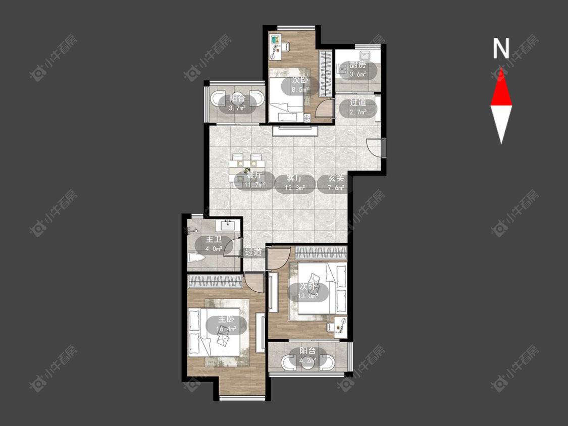 常州喜盈门花苑在售二手房源户型图_小牛看房