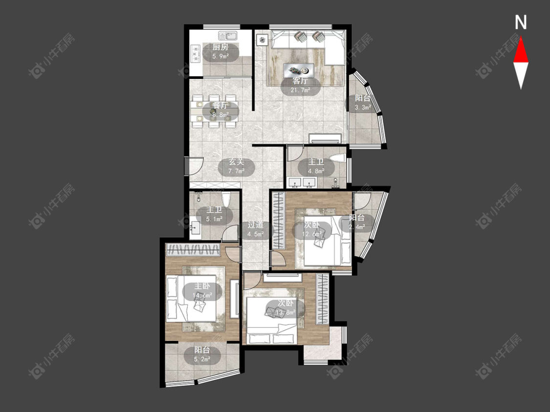 常州金玉苑在售二手房源户型图_小牛看房